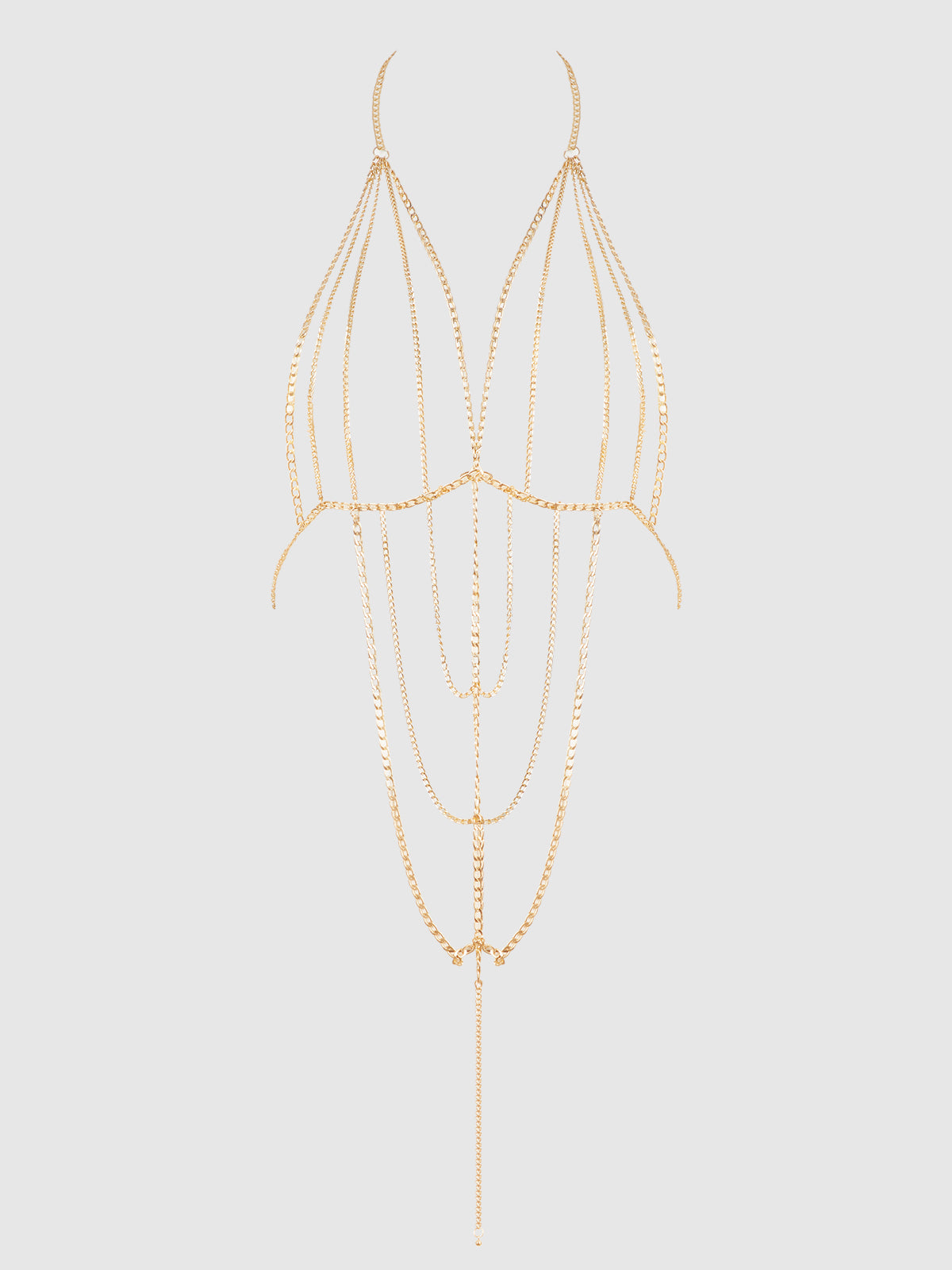 Deep V-Plunge Chain Teddy Gold