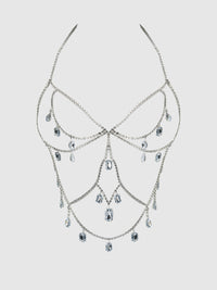 Oversized Rhinestone Top Silver