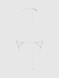 Oversized Rhinestone Top Silver