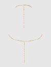 Rhinestone Net Halter with Openable Front Gold