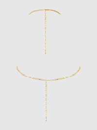 Rhinestone Net Halter with Openable Front Gold