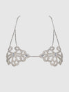 Rhinestone Swirl Knot Bralette Bra Silver