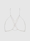 Rhinestone X-Crossed Bustier Silver