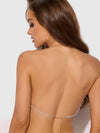 Rhinestone Dangle V-Neck Bra Silver