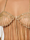 Rhinestone Fringe Cropped Cami Top Gold