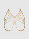 Pearl & Chain Draped Bralette Bra Gold