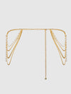 Pearl & Chain Draped Garter Gold