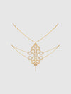 Rhinestone Swirl Knot Panty G-String Gold