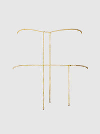 Rhinestone Swirl Knot Panty G-String Gold