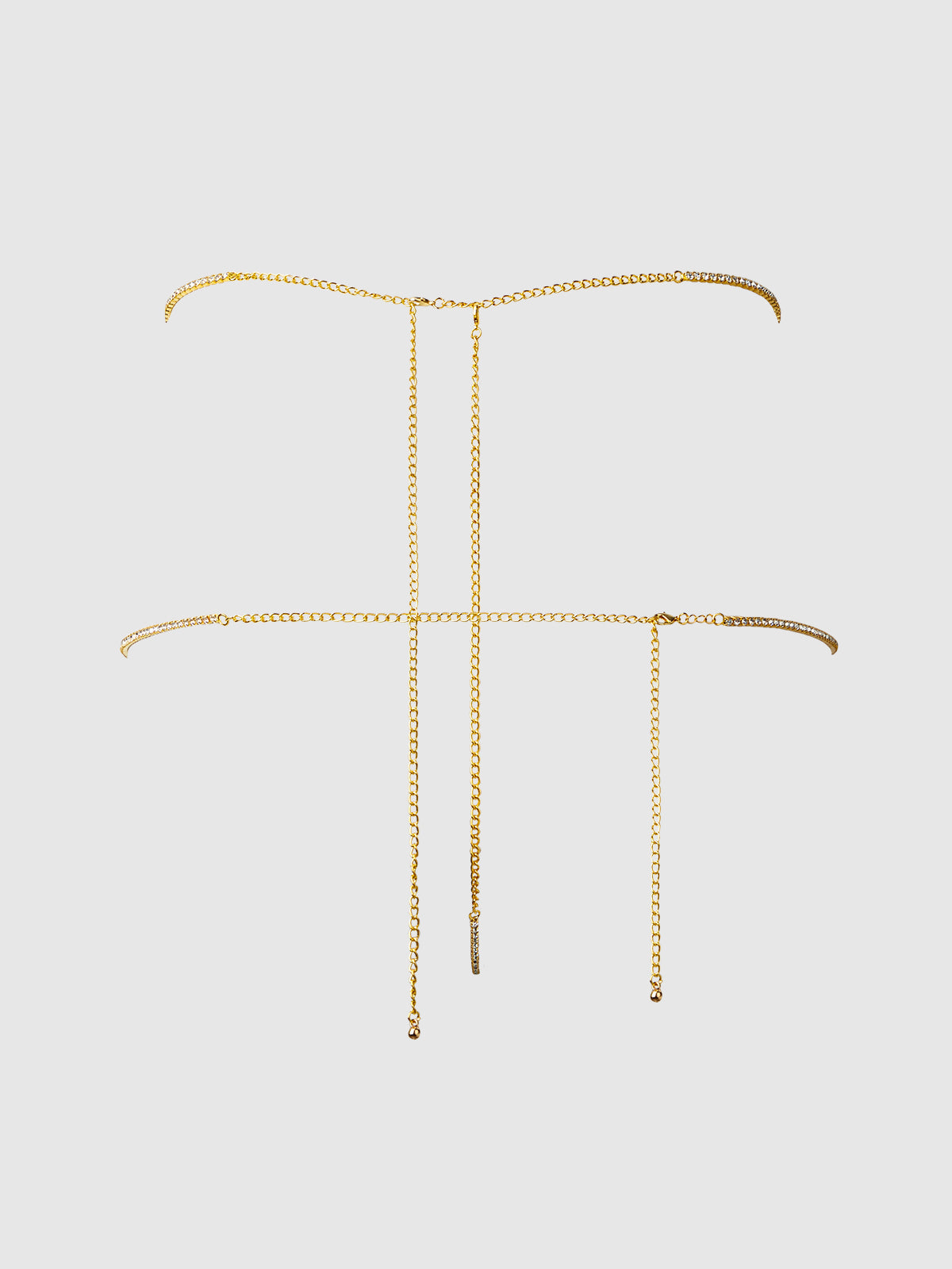 Rhinestone Swirl Knot Panty G-String Gold