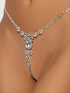 Ornate Rhinestone G-String Silver