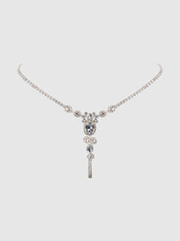 Ornate Rhinestone G-String Silver