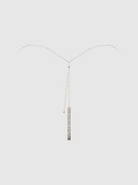 Ornate Rhinestone G-String Silver