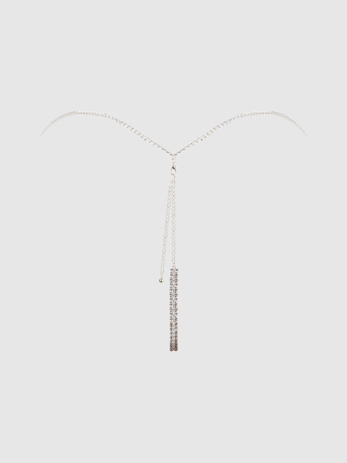 Ornate Rhinestone G-String Silver