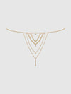 Rhinestone V-Front G-String Panty Gold