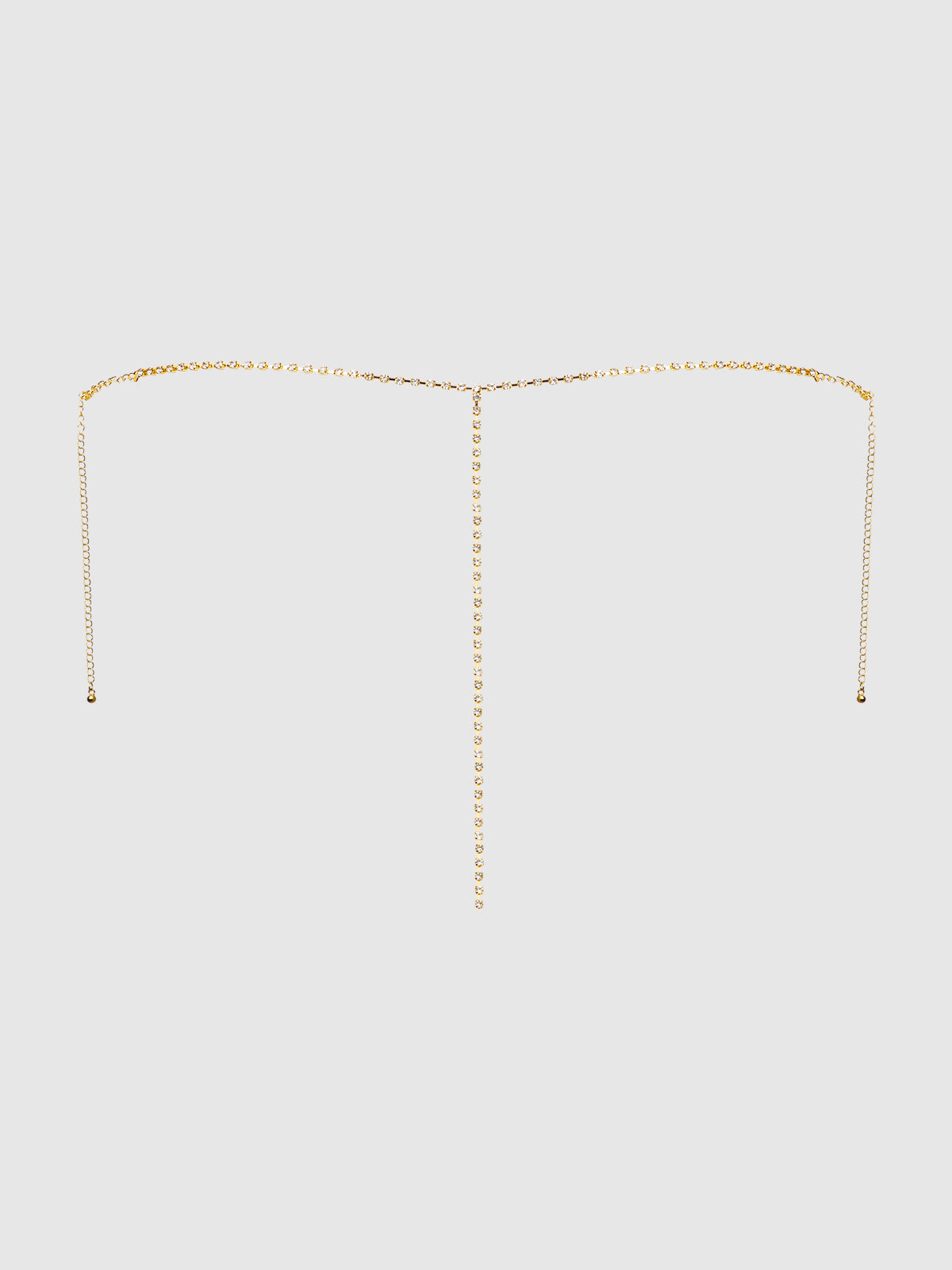 Rhinestone V-Front G-String Panty Gold