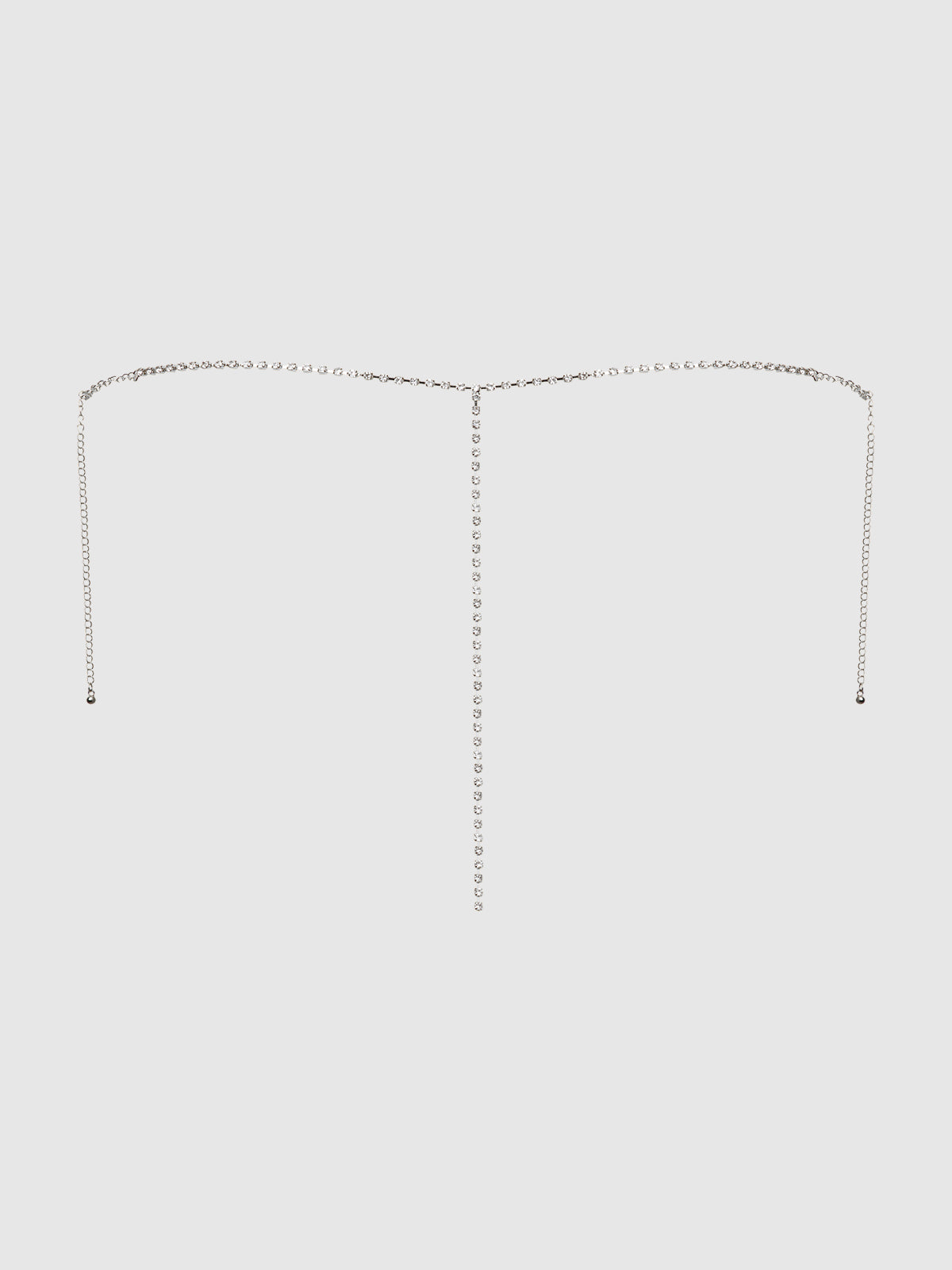 Rhinestone V-Front G-String Panty Silver
