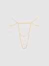 Chain Draped Side Thong Gold