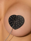 Studded & Chain Draped Leather-Like Heart Pasties