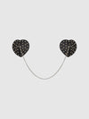 Studded & Chain Draped Leather-Like Heart Pasties