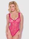 Yvone Lace Underwire & Seamed Bodysuit Purple Fuchsia