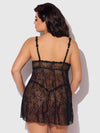 Yvone Lace Openable Cup Flyaway Front Babydoll Black