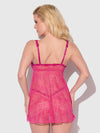 Yvone Lace Openable Cup Flyaway Front Babydoll Purple Fuchsia