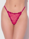 Yvone Lace Side Slider Thong Purple Fuchsia