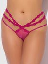 Yvone Lace Strappy Backless Tanga Purple Fuchsia