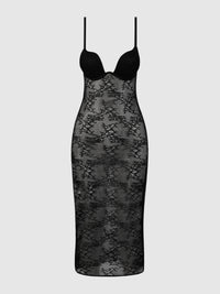 House of Desire Yvone Lace Plunge Push Up Gown