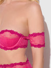 Yvone Lace Skirted Garter Panty Bra Set Purple Fuchsia