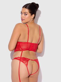 Cecily Lace & Chain Bustier & Backless Hipster Set