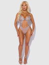 Eden Embroidered Lace Wirefree Teddy Grey