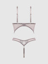 Eden Embroidered Lace Wirefree Teddy Grey