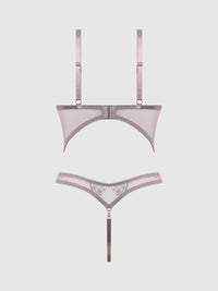 Eden Embroidered Lace Wirefree Teddy Grey
