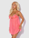 Eden Embroidered Lace Babydoll Coral
