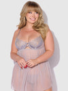 Eden Embroidered Lace Babydoll Grey