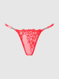 Eden Embroidered Lace Crotchless Thong