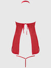 Queen Dragon Mesh & Applique Chemise Set Red