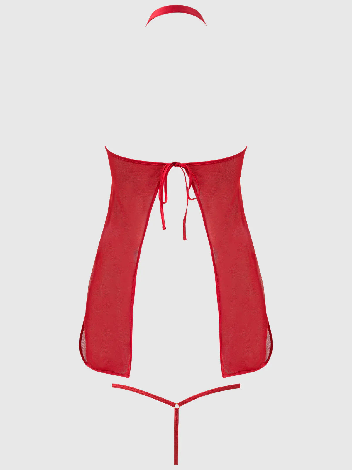 Queen Dragon Mesh & Applique Chemise Set Red