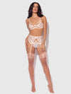 Bridal Rosalie Embroidered Lace Open Cup Bra Set Pearl Ivory