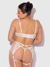 Bridal Rosalie Embroidered Lace Open Cup Bra Set Pearl Ivory