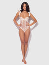 Bridal Rosalie Embroidered Lace Teddy Pearl Ivory