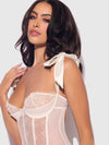 Bridal Rosalie Embroidered Lace Teddy Pearl Ivory