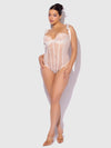 Bridal Rosalie Embroidered Lace Teddy Pearl Ivory