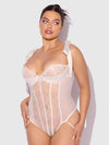 Bridal Rosalie Embroidered Lace Teddy Pearl Ivory