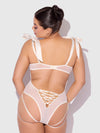 Bridal Rosalie Embroidered Lace Teddy Pearl Ivory