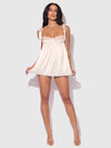 Bridal Rosalie Satin & Embroidered Lace Babydoll Set Pearl Ivory