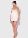 Bridal Rosalie Satin & Embroidered Lace Babydoll Set Pearl Ivory