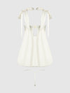 Bridal Rosalie Satin & Embroidered Lace Babydoll Set Pearl Ivory